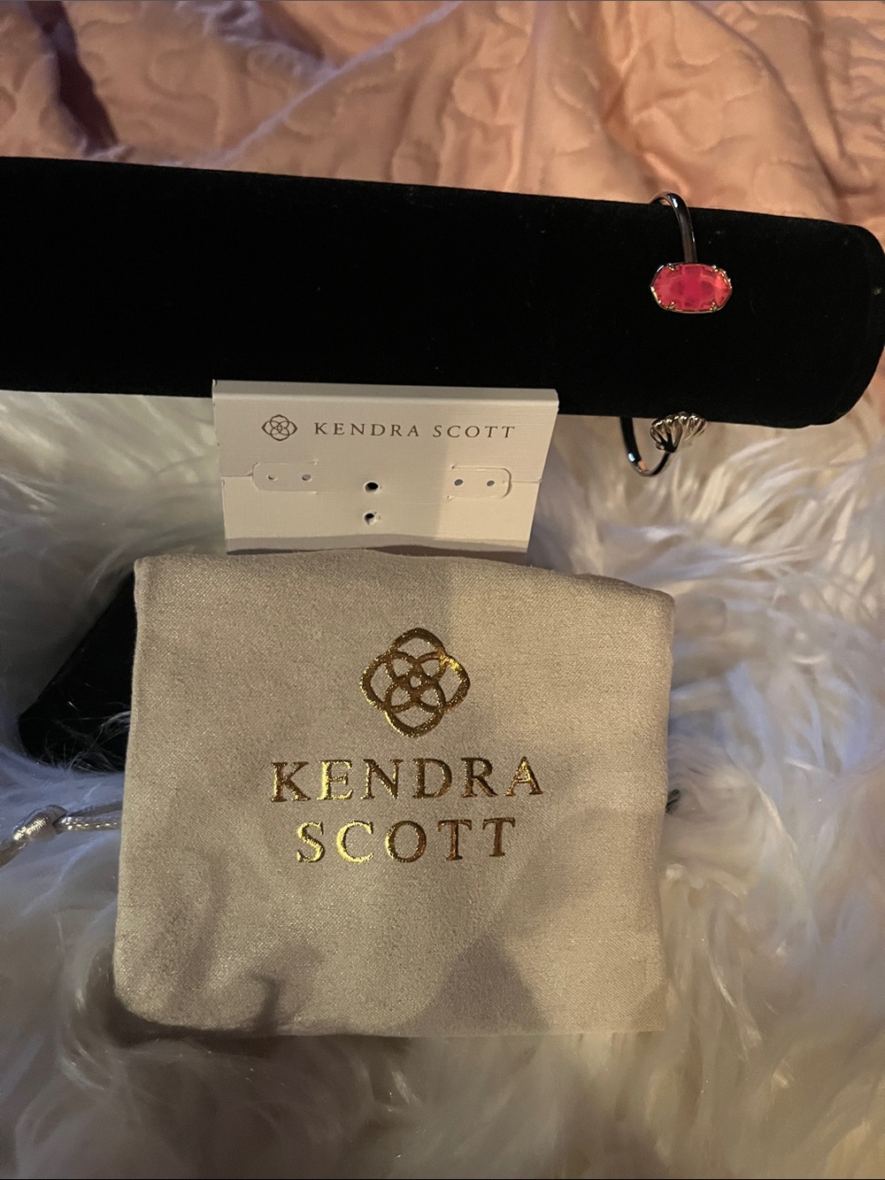 Kendra Scott Pink Stone Open Cuff Bracelet